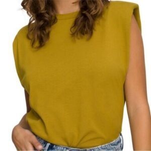 GOOD AMERICAN | NEW Strong Shoulder Sleeveless Tank Top Green Women’s Size XL/4